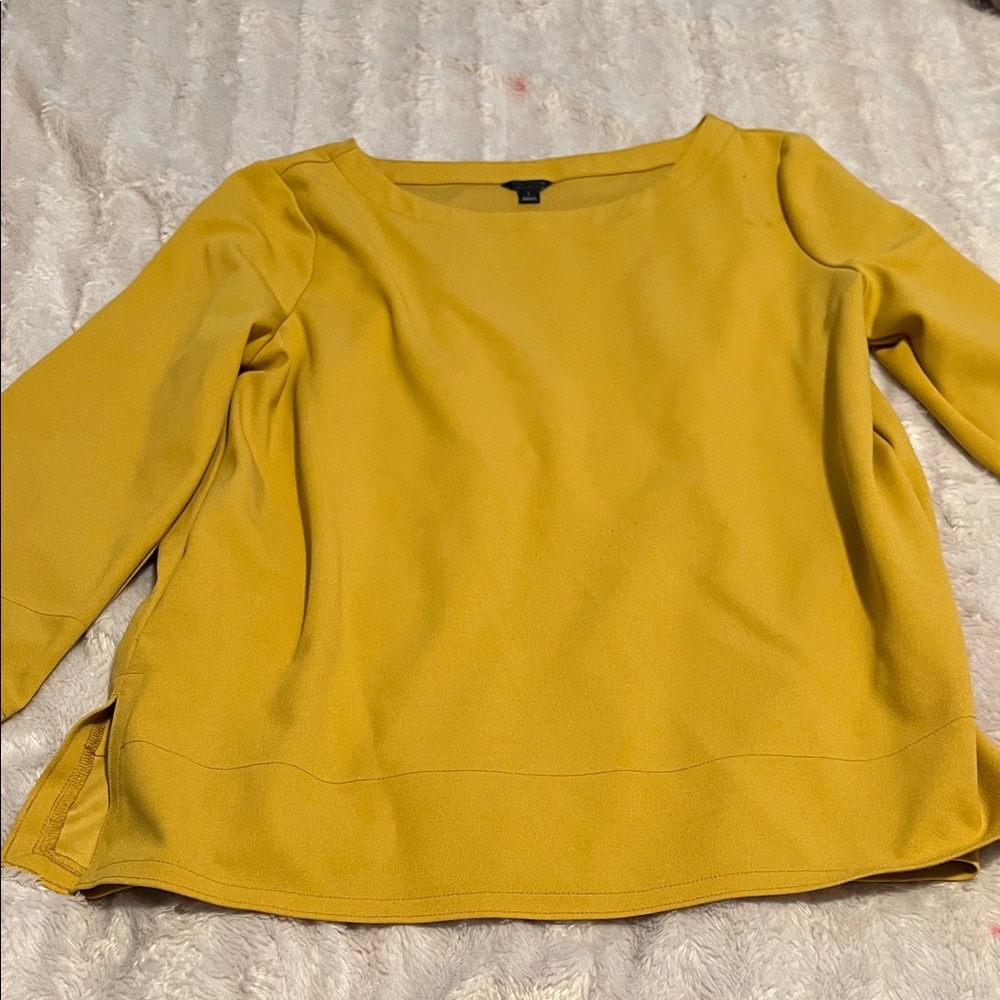 Ann Taylor Mustard Yellow Blouse